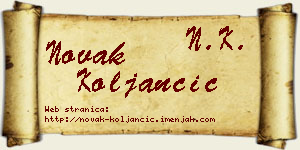 Novak Koljančić vizit kartica
